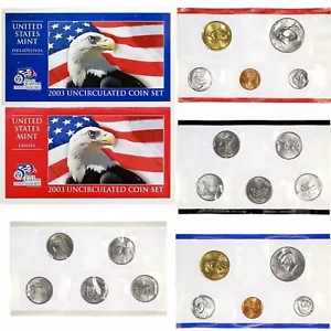 2003 P&D Mint Set Brilliant Uncirculated US with Envelopes & COAs (20 Coin Set) - Picture 1 of 6
