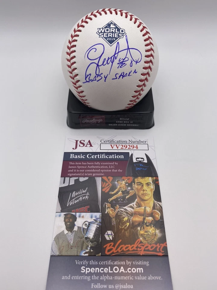 GERARDO PARRA BABY SHARK FIRMADO 2019 SERIE MUNDIAL WS BÉISBOL CERTIFICADO DE AUTENTICIDAD JSA automático 2 Foto 1 de 1