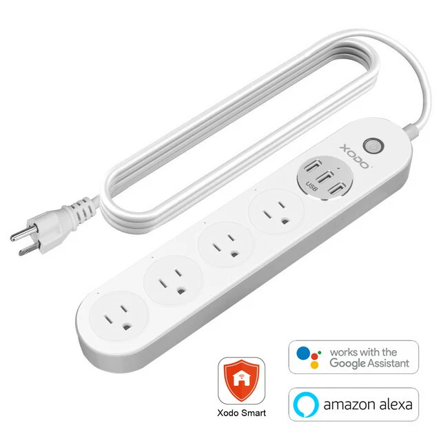 XODO WiFi Smart Power Strip 4 Outlet 3 USB Charging Ports Surge Protector, Alexa - Image 1 of 4