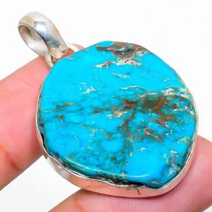 Sea Sadement Jasper Gemstone Handmade 925 Sterling Silver Jewelry Pendant 1.69" - Picture 1 of 1