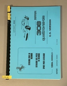 Ferrari 308 QV Spare Parts Catalog (302/84) USA Version - Picture 1 of 16