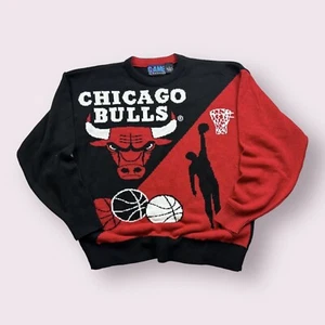 Vintage Men’s Chicago Bulls Game 7 NBA Sweater 90s Size Small Basketball Jordan - Picture 1 of 7