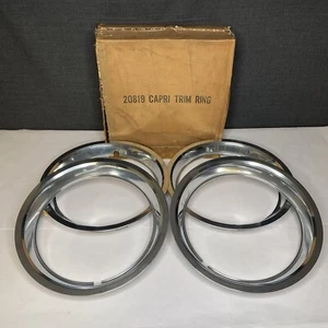 Set of (4) Ford/Mercury Trim Rings Capri MK1 1972-1975 13” Steel Wheel 20819 NOS - Picture 1 of 21