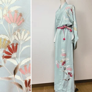 【Casi Como Nuevo】Kimono Antiguo, Kimono Japonés, Bata Kimono, Pintura Floral - Imagen 1 de 13
