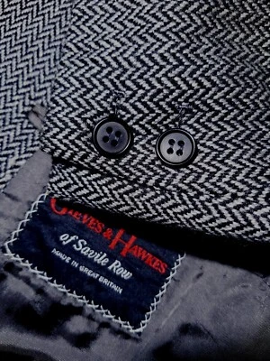 Chaqueta Abrigo Deportivo 42S Savile Row A Medida 100 CASHMERE Tweed Espiga INGLATERRA Foto 1 de 4