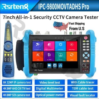 Rsrteng 8K IP Camera tester 8MP AHD CVI TVI SDI CCTV tester IPC-9800MOVTADHS Pro - Image 1 of 4