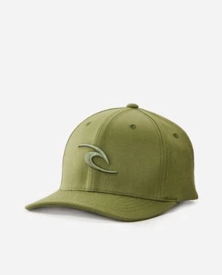 Rip Curl 6 Panel Flexfit Curve Cap ~ Tepan Flexfit verde apagado - Imagen 1 de 3