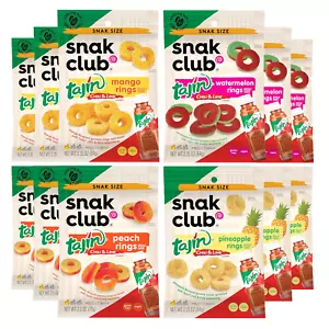 Snak Club Tajin Gummy Candy Fruit Rings, Gummies with Chili and Lime Seasoning, - Picture 1 of 12