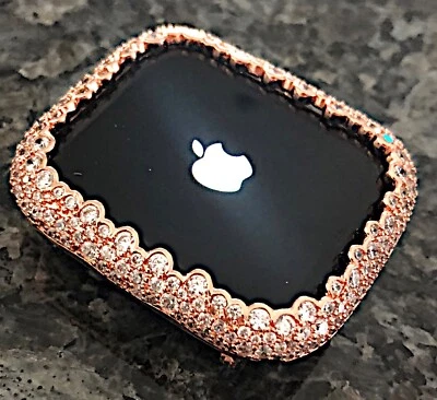  Series 4,5,6,SE 40mm Rose gold LabDiamond Apple Watch Bezel Case Cover bling - Image 1 of 4
