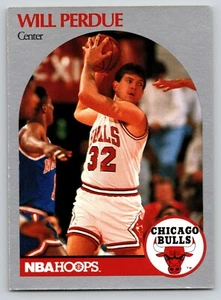 Tarjeta de baloncesto Will Perdue 1990-91 NBA Hoops #68 Chicago Bulls - Imagen 1 de 2