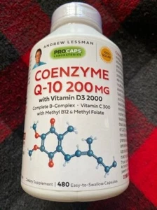 Andrew Lessman CoEnzyme Q-10 200 MG with D3 2000 IU 480 Capsules Exp 02/28/2026 - Picture 1 of 4