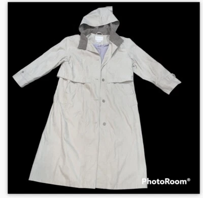 Abrigo forrado de trinchera Worthington Boho vintage beige tostado cintura ceñida para mujer talla 14P Foto 1 de 4