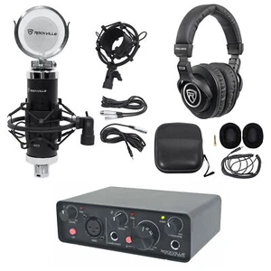 Rockville R-TRACK SOLO 24Bit 192Khz Recording USB Audio Interface+Mic+Headphones - Picture 1 of 12