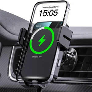 Chargeur Voiture Sans Fil, MOKPR Support Voiture à Serrage Auto 15W/10W/7.5W Charge Rapide A - Photo 1 sur 12