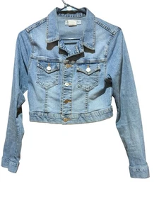 Giacca denim vintage Nine Planet Y2K donna bottoni davanti corta taglia large - Foto 1 di 8