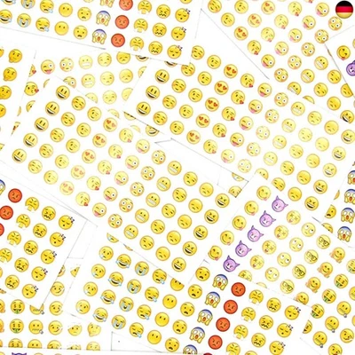 24 Blätter Emoji Sticker,Sticker Lustig,Smiley Aufkleber Klein  - Bild 1 von 4