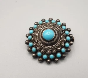 Vintage Art Deco Silver 900 Ethnic Brooch - Rare Collectible - Picture 1 of 4