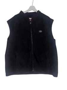 Dickies Black Full Zip Fleece Vest Gilet Workwear Style Size XL - Picture 1 of 4