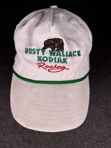 Vintage Rusty Wallace Kodiak Racing Hat Cap Snap Back Mens One Size NASCAR 80s - Picture 1 of 15
