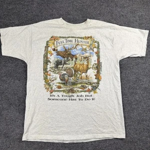 Camiseta De Colección Full Time Hunter Divertida Cuello Rojo Caza Gráfica Talla XL - Imagen 1 de 6