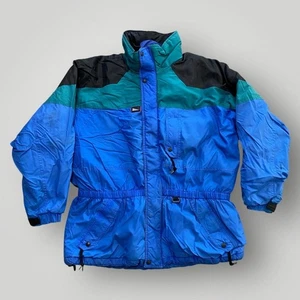 Vintage Cornice Jacket Mens Large Blue Teal Black Colorblock Insulated Ski 90s - Picture 1 of 14