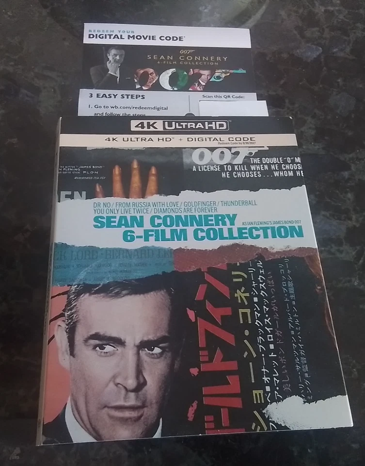007 Sean Connery's James Bond 6 Film Collection 4k Slipcover + Digital *Read* Foto 1 de 1