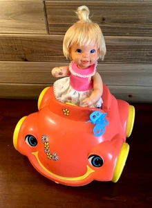 1969 Mattel Baby Go Bye Bye with Bumpety Buggy Doll & Buggy Car Non-Working - Bild 1 von 21