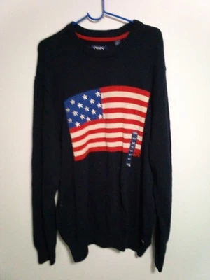 Chaps Sweater Mens XLT Pullover American Flag Patriotic Cotton New - Image 1 of 4