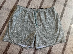 Huckberry Wellen Performance Lined Swim Trunks Shorts Agave Wave Men’s XXL 5” - Picture 1 of 8