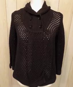 Cárdigan suéter para mujer Tommy Hilfiger talla M manga campana negro tejido abierto - Imagen 1 de 5