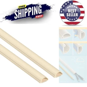 Half Round Cord Hider Cable Cover Wall Mount Wires Decor Paintable Adhesive - Bild 1 von 11