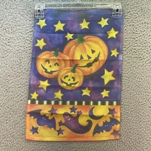 Bandiera da giardino Halloween zucche pipistrelli stelle luna fantasma giallo arancione viola - Foto 1 di 11