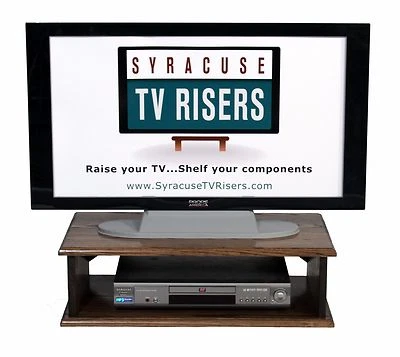 DARK WALNUT "DOUBLE TOP" TV Riser 26x14x8 outside dimensions by syracusetvrisers - Image 1 of 4