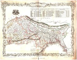 NORTE DE LA INDIA UK Victorias and Governors, Rapkin & Tallis mapa antiguo original - Imagen 1 de 1