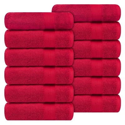 Ample Decor Hand Towel Pack of 12 100% Cotton Highly Absorbent Thick and Soft - Image 1 of 3