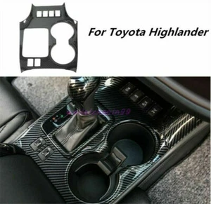 For Toyota Highlander 2014-2019 Carbon Fiber Car Inner Gear Shift Box Panel Trim - Picture 1 of 5