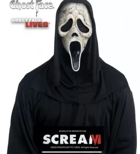 Scream Ghost Face Adult Aged Hooded Halloween Mask Fun World 2024 Version - Picture 1 of 1