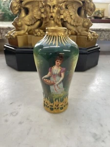 Jarrón antiguo de porcelana pintado para mujer con cesta Royal Swarzburg Bud - Imagen 1 de 12