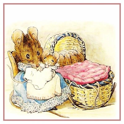 Beatrix Potter Hunca Munca Babies Counted Cross Stitch Chart Pattern - Image 1 of 4