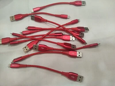 Amazon Basics Pack of 12 Red USB A Cables With Connectors , 4 Inches  - Image 1 of 4