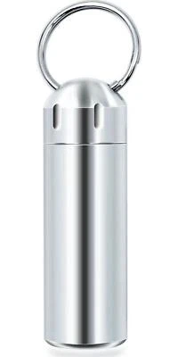 Waterproof Keychain Pill Box Case Portable Mini Holder Outdoor Travel - Image 1 of 4