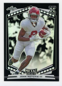 2022 Leaf Draft Metal John Metchie III XRC Rookie Black #B-JM1 - Picture 1 of 2