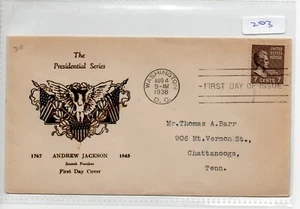 United States - First Day/Souvenir Cover - (203) 1938 - Andrew Jackson - Picture 1 of 1