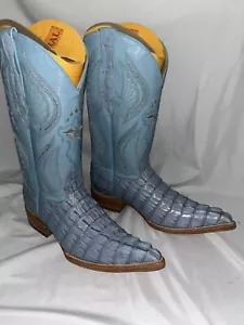El General Handmade Cowboy Rodeo Boots Exotic Leather Croc Back Women’s Sz 8.5 - Picture 1 of 6