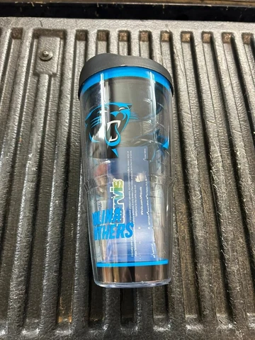 NEW TERVIS NFL CAROLINA PANTHERS INSULATED TUMBLER CUP 24oz BLACK LID Cover