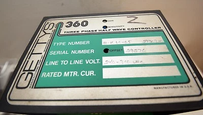 Gettys 360 Three Phase Half Wave Controller (Inv.35651) - Image 1 of 3