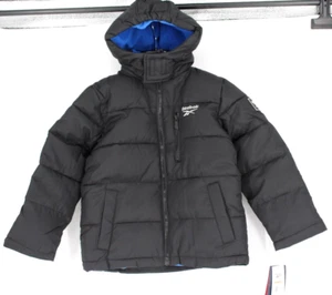 REEBOK HOODED PUFFER COAT BLACKL CHILDS SIZE 7 NWT $75 - Picture 1 of 5