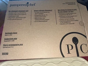 PAMPERED CHEF 12 x 15 Stonewear Rectangular Baking Stone Pizza Cookie - Picture 1 of 4