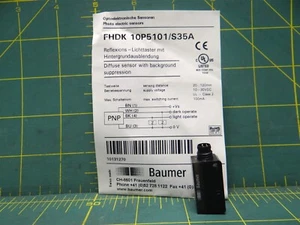 Baumer FHDK 10P5101/S35A Diffuse Sensor w/Background Suppression - Picture 1 of 5