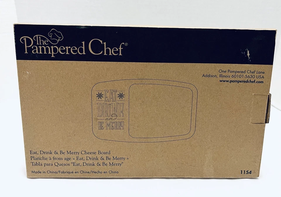 Pampered Chef Bamboo Cheese Board Tray 1154 Eat Drink and Be Merry
